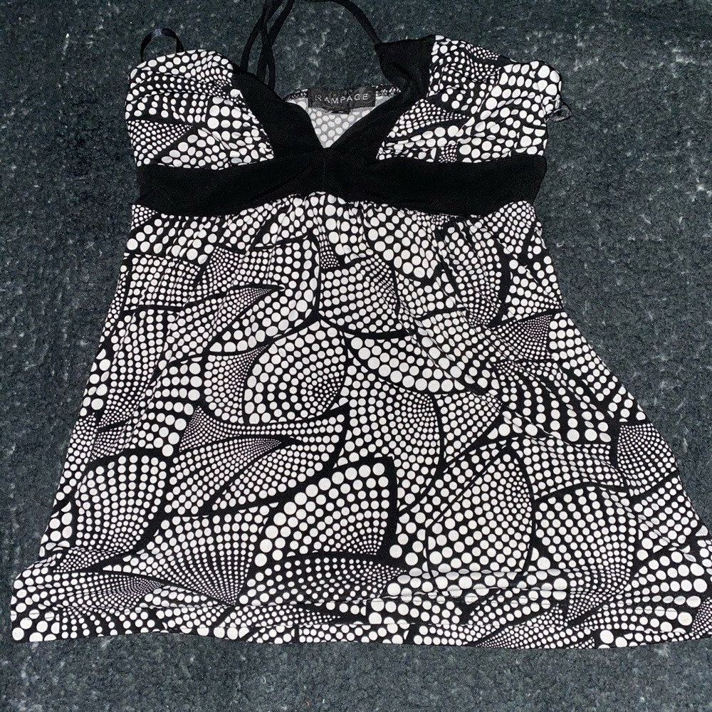 Cute Y2K white and black halter